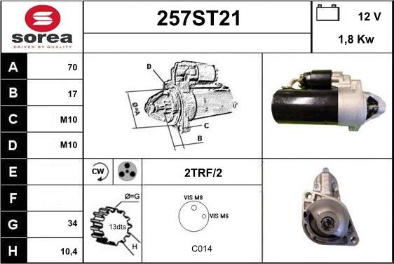 STARTCAR 257ST21 - Démarreur cwaw.fr