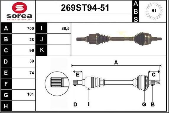 STARTCAR 269ST94-51 - Arbre de transmission cwaw.fr