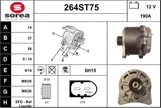 STARTCAR 264ST75 - Alternateur cwaw.fr