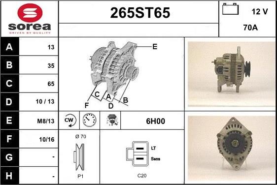 STARTCAR 265ST65 - Alternateur cwaw.fr