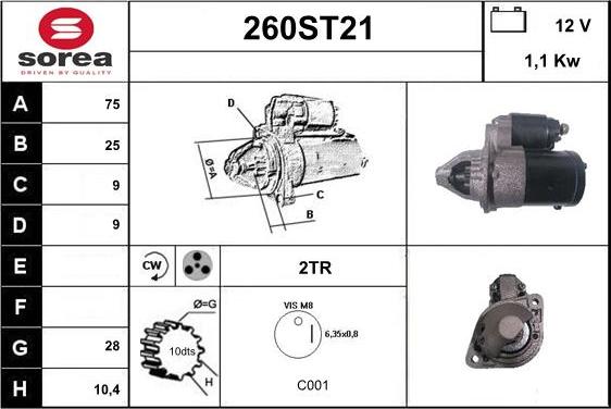 STARTCAR 260ST21 - Démarreur cwaw.fr