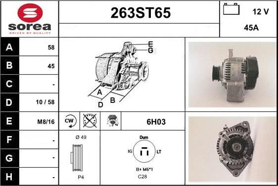 STARTCAR 263ST65 - Alternateur cwaw.fr