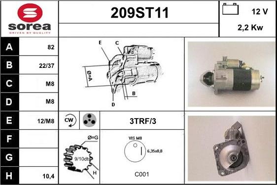 STARTCAR 209ST11 - Démarreur cwaw.fr