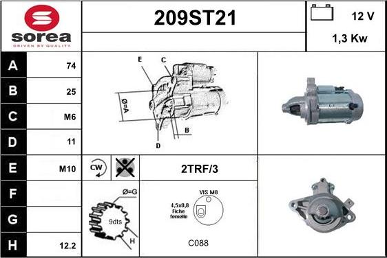 STARTCAR 209ST21 - Démarreur cwaw.fr