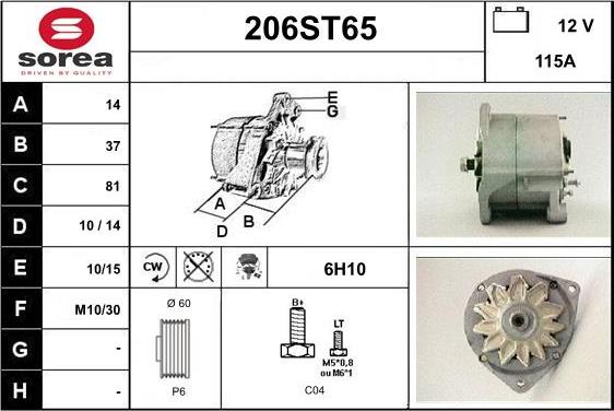 STARTCAR 206ST65 - Alternateur cwaw.fr