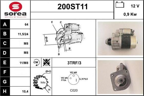 STARTCAR 200ST11 - Démarreur cwaw.fr