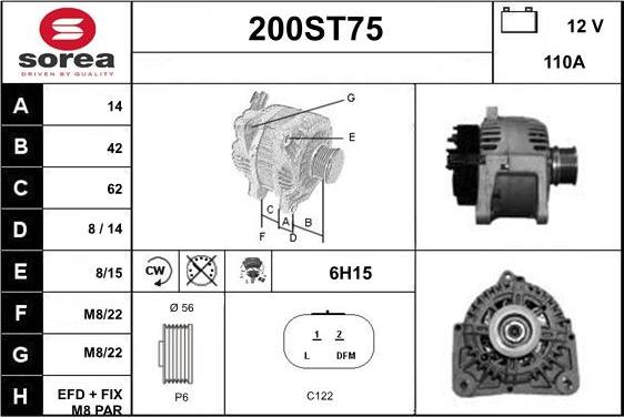 STARTCAR 200ST75 - Alternateur cwaw.fr