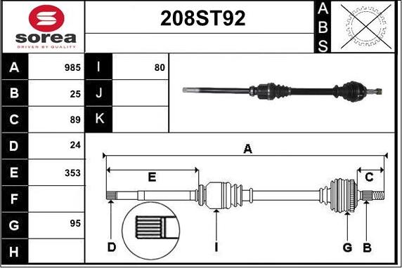 STARTCAR 208ST92 - Arbre de transmission cwaw.fr