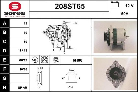 STARTCAR 208ST65 - Alternateur cwaw.fr