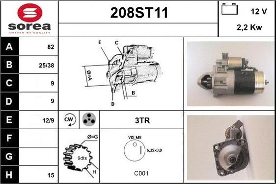 STARTCAR 208ST11 - Démarreur cwaw.fr