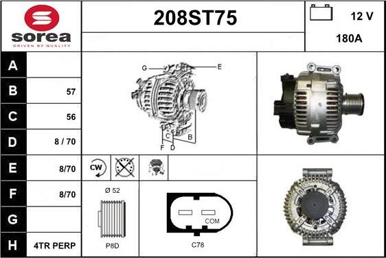 STARTCAR 208ST75 - Alternateur cwaw.fr