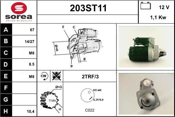 STARTCAR 203ST11 - Démarreur cwaw.fr