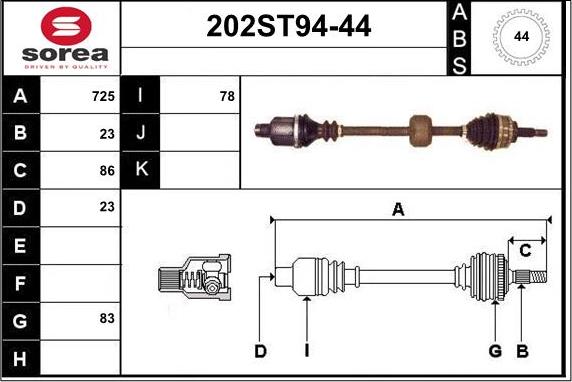 STARTCAR 202ST94-44 - Arbre de transmission cwaw.fr