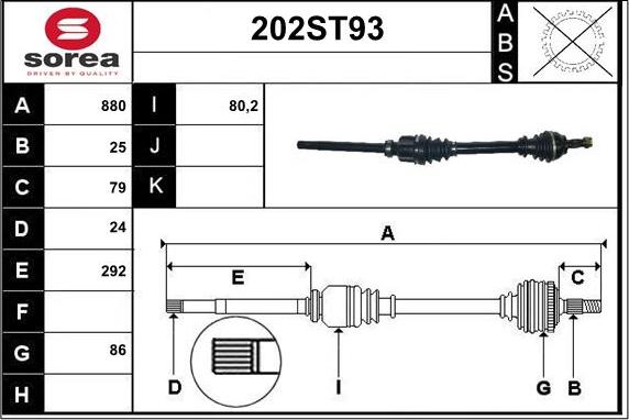 STARTCAR 202ST93 - Arbre de transmission cwaw.fr