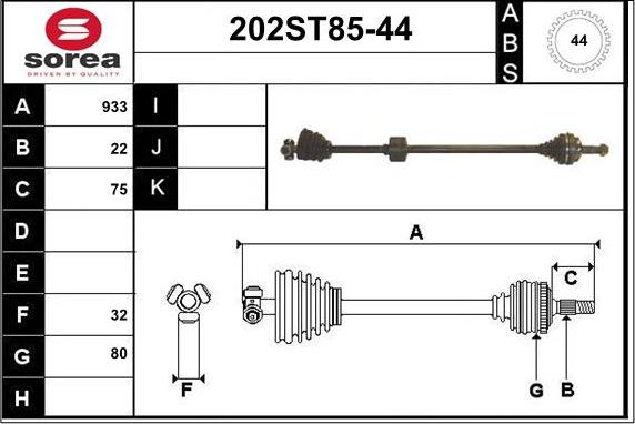 STARTCAR 202ST85-44 - Arbre de transmission cwaw.fr