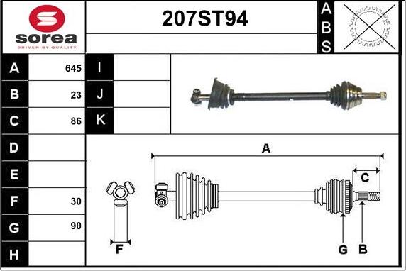 STARTCAR 207ST94 - Arbre de transmission cwaw.fr