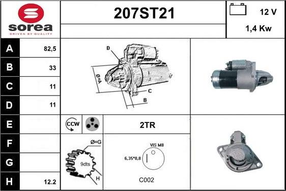 STARTCAR 207ST21 - Démarreur cwaw.fr