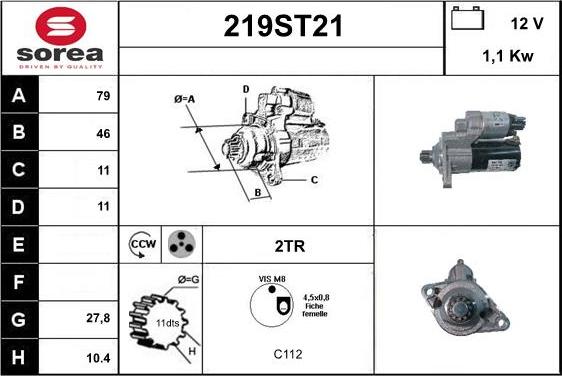 STARTCAR 219ST21 - Démarreur cwaw.fr