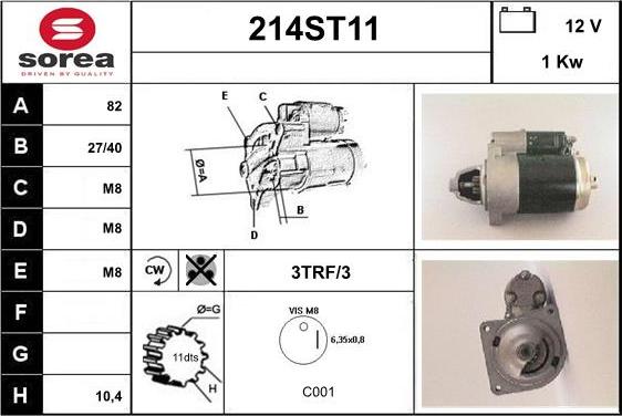 STARTCAR 214ST11 - Démarreur cwaw.fr