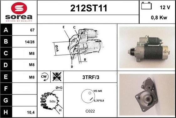 STARTCAR 212ST11 - Démarreur cwaw.fr