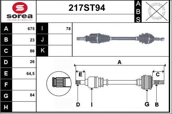 STARTCAR 217ST94 - Arbre de transmission cwaw.fr