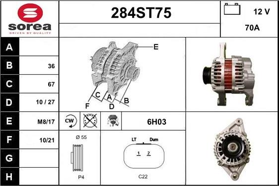 STARTCAR 284ST75 - Alternateur cwaw.fr