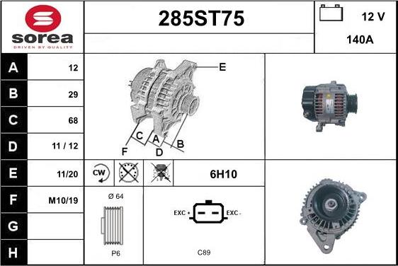 STARTCAR 285ST75 - Alternateur cwaw.fr