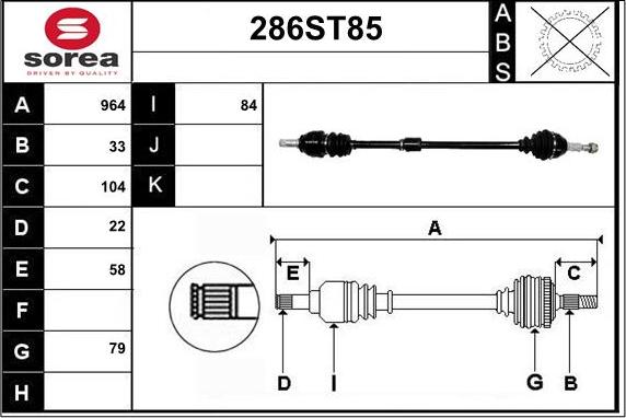 STARTCAR 286ST85 - Arbre de transmission cwaw.fr