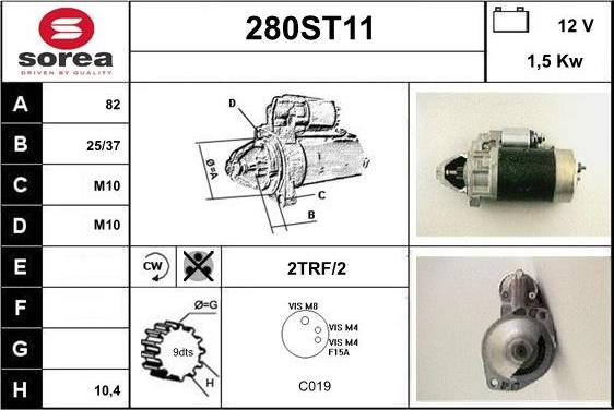 STARTCAR 280ST11 - Démarreur cwaw.fr