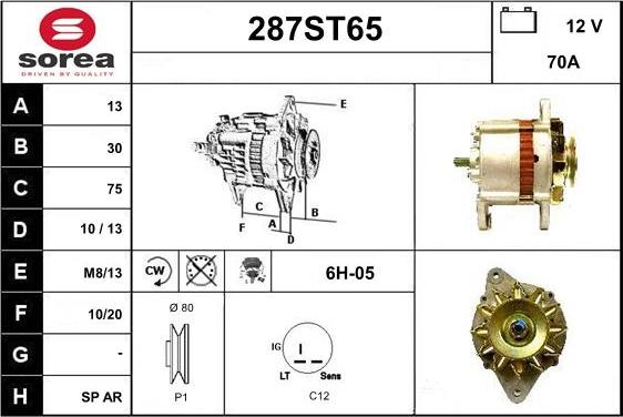 STARTCAR 287ST65 - Alternateur cwaw.fr