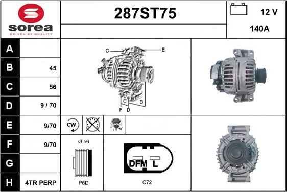 STARTCAR 287ST75 - Alternateur cwaw.fr