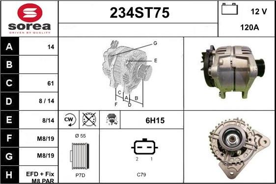 STARTCAR 234ST75 - Alternateur cwaw.fr