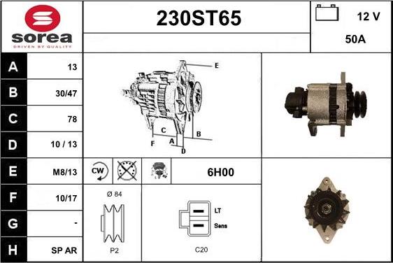 STARTCAR 230ST65 - Alternateur cwaw.fr