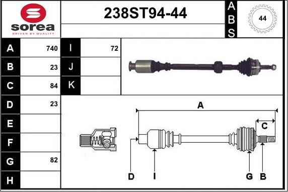 STARTCAR 238ST94-44 - Arbre de transmission cwaw.fr