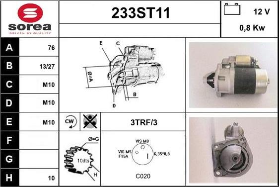 STARTCAR 233ST11 - Démarreur cwaw.fr