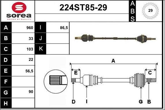 STARTCAR 224ST85-29 - Arbre de transmission cwaw.fr