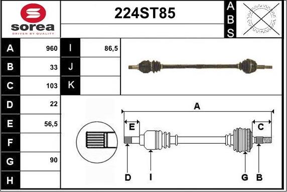 STARTCAR 224ST85 - Arbre de transmission cwaw.fr