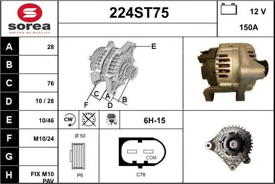 STARTCAR 224ST75 - Alternateur cwaw.fr