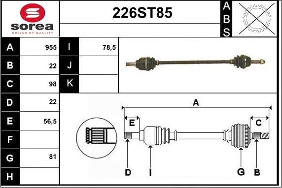 STARTCAR 226ST85 - Arbre de transmission cwaw.fr