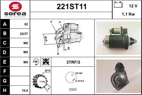 STARTCAR 221ST11 - Démarreur cwaw.fr