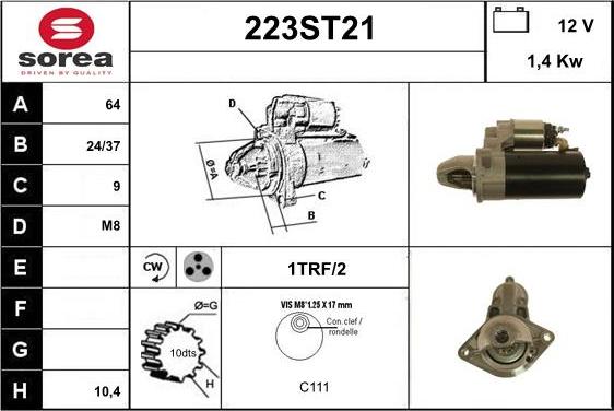 STARTCAR 223ST21 - Démarreur cwaw.fr