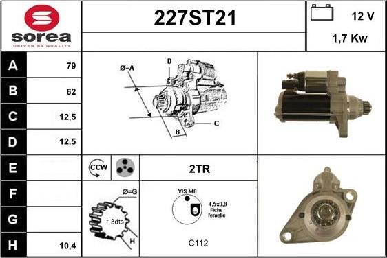 STARTCAR 227ST21 - Démarreur cwaw.fr