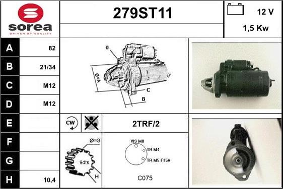 STARTCAR 279ST11 - Démarreur cwaw.fr