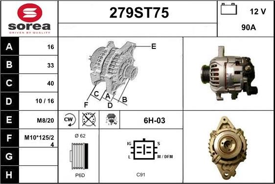 STARTCAR 279ST75 - Alternateur cwaw.fr