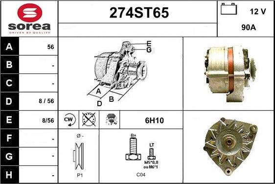 STARTCAR 274ST65 - Alternateur cwaw.fr