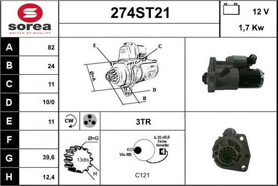 STARTCAR 274ST21 - Démarreur cwaw.fr