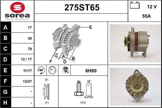 STARTCAR 275ST65 - Alternateur cwaw.fr