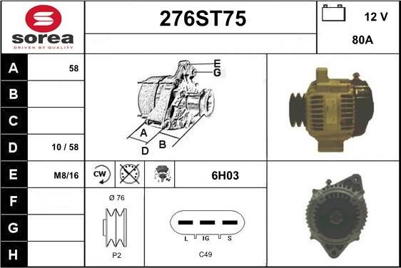 STARTCAR 276ST75 - Alternateur cwaw.fr