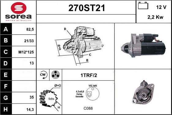 STARTCAR 270ST21 - Démarreur cwaw.fr