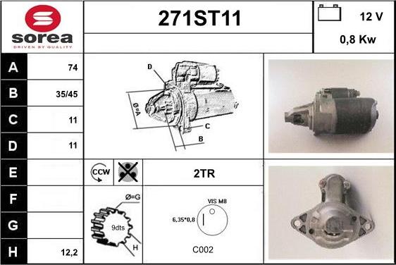 STARTCAR 271ST11 - Démarreur cwaw.fr